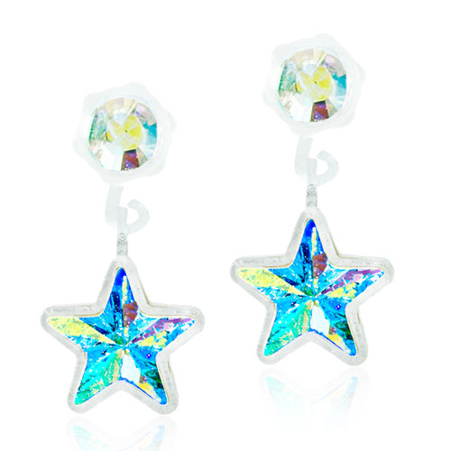 Plastic Pendant Star Rainbow 4/6mm